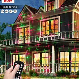 Poeland 18 Patterns Garden Lights Moving Laser Christmas Projector Halloween Decoration for Home and Garden