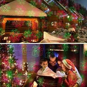 Poeland 18 Patterns Garden Lights Moving Laser Christmas Projector Halloween Decoration for Home and Garden