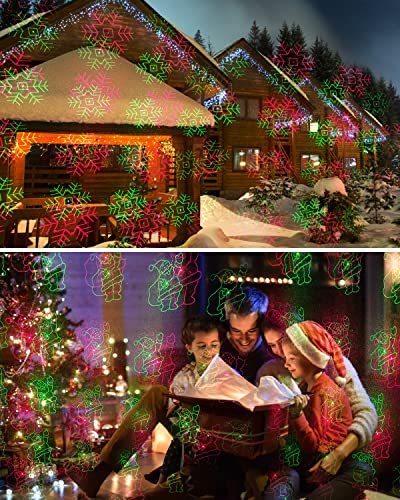 Poeland 18 Patterns Garden Lights Moving Laser Christmas Projector Halloween Decoration for Home and Garden