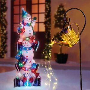 Solar Watering Can with Lights Decorative Garden Stake with Bright LED Waterproof for Solar Garden Decorations Metal Watering Can Solar Lights Stake Outdoor Decorations