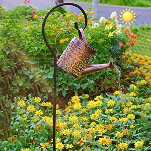 Solar Watering Can with Lights Decorative Garden Stake with Bright LED Waterproof for Solar Garden Decorations Metal Watering Can Solar Lights Stake Outdoor Decorations