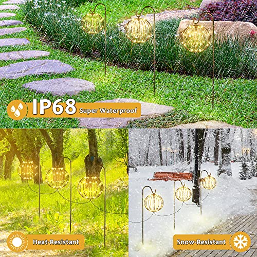 Hiboom Globe Pathway Sphere Ball Light, 3 Sphere Ball 8 Modes 180 Fairy LED Plug in Walkway Light Ball, IP68 Waterproof Light, Christmas Sphere Ball Light for Patio Yard Sideway Path Driveway Garden