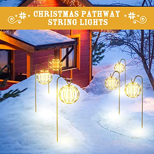 Hiboom Globe Pathway Sphere Ball Light, 3 Sphere Ball 8 Modes 180 Fairy LED Plug in Walkway Light Ball, IP68 Waterproof Light, Christmas Sphere Ball Light for Patio Yard Sideway Path Driveway Garden