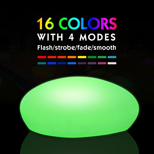 Blibly Solar Garden Lights Outdoor Glow Cobblestone Shape Lamp Garden Decor Light-White & RGB Lights Waterproof Landscape Night Lights for Lawn/Patio/Path