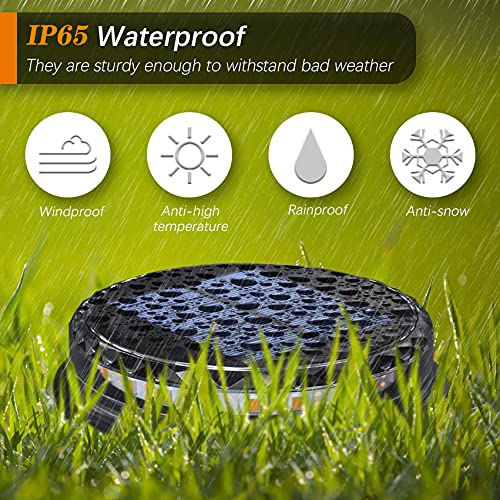 Forfire Solar Ground Lights Outdoor Garden IP65 Waterproof 17 LED Disk Lights Decorative Landscape Lighting for Yard Pathways Patio Lawn Walkway ( 1Pack Warm White )