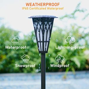 Solar Torch Lights Outdoor, 2 Lighting Modes with Dancing Flickering Flames, Waterproof IP65 Auto On/Off Flickering Solar Lights Outdoor, Solar Tiki Torches Decoration Lights for Path Yard Garden