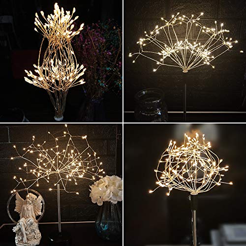 Chims Firework Lights 120 LED Starburst Dandelion Copper Wire Sphere Fairy Lights Battery Operated 8 Modes Spirit Tree with Remote Control for Banquet Wedding Party Dinner Table Centerpiece Decoration