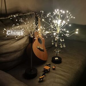 Chims Firework Lights 120 LED Starburst Dandelion Copper Wire Sphere Fairy Lights Battery Operated 8 Modes Spirit Tree with Remote Control for Banquet Wedding Party Dinner Table Centerpiece Decoration