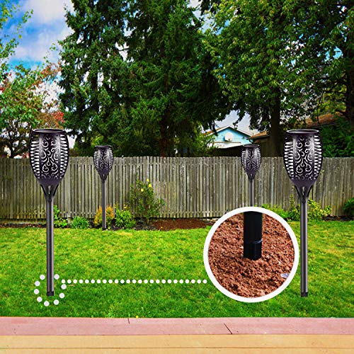 New Huing 4 PCs Plastic Spikes Solar Torch Lights Replacement ABS Plastic Spikes Ground Stake for Garden Lights