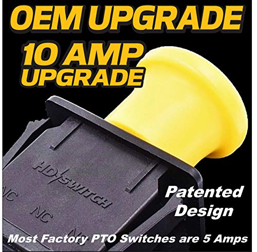 HD Switch - 10 AMP Upgrade - Blade Clutch PTO Switch Replaces John Deere AM131966 L120 L130 - D140 D150 D155 D160 D170 - LA130 LA140 LA145 LA150 LA155 LA165 LA175