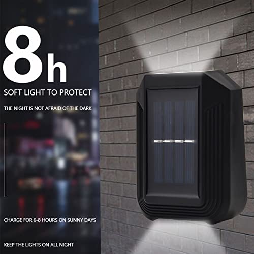 Septpenta Outdoor Solar Wall Lights, 6LED Beads Uniform Light IP65 Protection Outside Exterior Light Fixture, Built in 600mAh Nimh Battery Lightweight for Decoration Garden Courtyard(White Light)