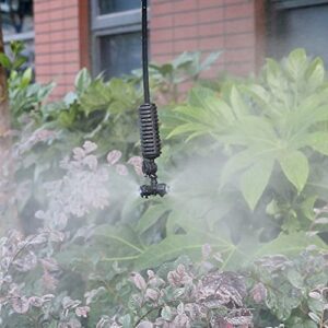 ZXCVB 20 Pcs Black Cross Fog Spray Nozzle Garden Sprayer with Anti-drip Cooling Mist System 1/4' Hose Atomizing Fog Pressure Spray