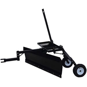 field tuff atv-05atvgb 60 inch wide steel tow behind grader leveler blade trailer with adjustable height, angle, and depth for atv and utv, black