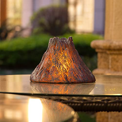 Tryme Solar Outdoor Volcano Fire Torch Lights Dancing Flickering Flame Lantern Decorative Waterproof Powered Landscape Decoration Lighting for Garden Decor Table Deck Pool Bar Yard Patio