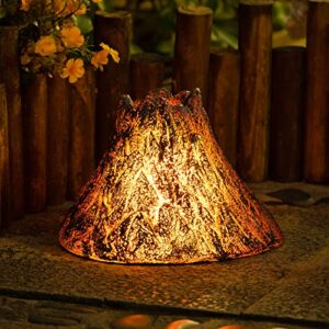 Tryme Solar Outdoor Volcano Fire Torch Lights Dancing Flickering Flame Lantern Decorative Waterproof Powered Landscape Decoration Lighting for Garden Decor Table Deck Pool Bar Yard Patio