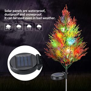 COSYONALL Outdoor Solar Garden Valentine's Day Decorations Yard, 2 Pack Waterproof Solar Christmas Tree Lights with 12 LEDs Flowers Light for Pathway Yard Patio and Lawn Decoration