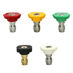 pressure washer nozzle tips multiple degrees, for 1/4” quick connect nozzles 5-pack (2.5 gpm)