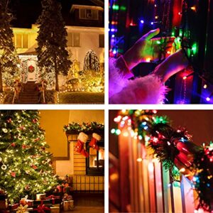 XTF2015 Christmas Outdoor Indoor Lights, 105ft 300 LED End-to-End Connected 9 Modes Timer Remote Christmas String Lights for Trees, Patio, Garden, Party, Wedding, Holiday (Warm White + Multicolor)