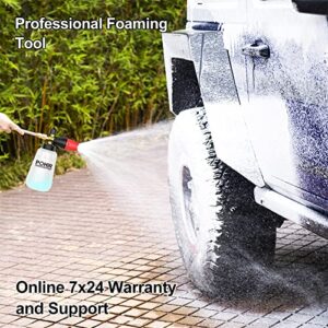 POHIR Foam Cannon for Pressure Washer, Wide Neck Snow Foam Lance with 1/4” Quick Connect, Wide Base Heavy Duty Car Wash Foam Blaster, Adjustable 1L Foam Sprayer Power Washer Accessories