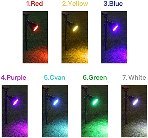 CallToU Solar Spot Lights 7 Colors Halloween Lights Christmas Solar Outdoor Light Waterproof Landscape Lighting 180°Adjustable Solar Landscape SpotLights for House Backyard Pool Patio Garden 2 Pack