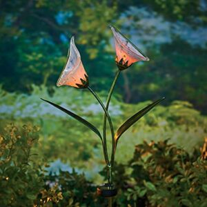 ART & ARTIFACT Calla Lily Garden Stake - Glass Lilies Solar Lights Outdoor Waterproof Yard Decor, LED Light Garden Accessories Home Decor