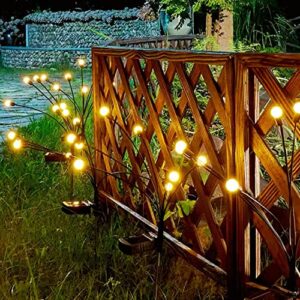 Solar Garden Lights, 2PCS Solar Powered Firefly Lights Outdoor Waterproof, Starburst Swaying Light, Vibrant Garden Solar Lights for Garden,Yard, Path, Lawn Decor (Color)