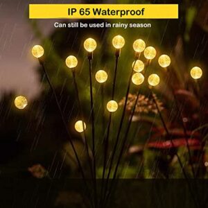 Solar Garden Lights, 2PCS Solar Powered Firefly Lights Outdoor Waterproof, Starburst Swaying Light, Vibrant Garden Solar Lights for Garden,Yard, Path, Lawn Decor (Color)