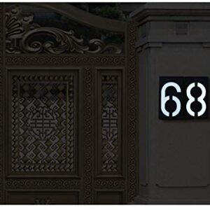 LED Solar House Number Light, Garden Numbers Solar Powered Address Sign LED Illuminated Outdoor Plaques and Wall Art Lighted Up for Home Yard Street (Digit 6)