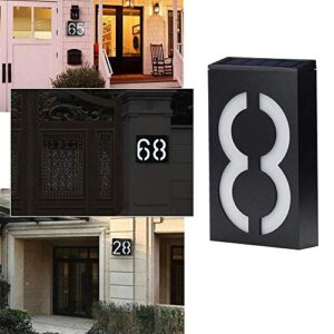 LED Solar House Number Light, Garden Numbers Solar Powered Address Sign LED Illuminated Outdoor Plaques and Wall Art Lighted Up for Home Yard Street (Digit 6)