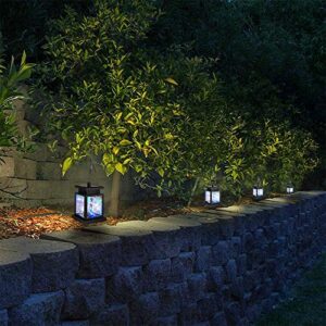 Outdoor Lanterns for Patio – Set of 4 Solar Lanterns for Outdoor Décor – Waterproof Hanging Lanterns for Garden, Porch – Solar Powered and Sturdy – Colorful Bright Lights