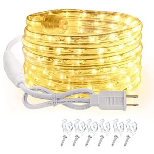 afirst led rope lights outdoor 18ft – warm white fairy lights connectable ip65 waterproof outdoor strip lights for home decor, garden, bedroom, patio, holiday decoration