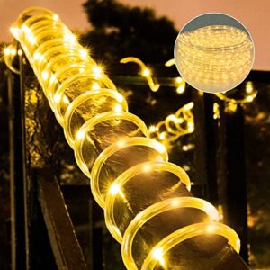 Afirst LED Rope Lights Outdoor 18FT - Warm White Fairy Lights Connectable IP65 Waterproof Outdoor Strip Lights for Home Decor, Garden, Bedroom, Patio, Holiday Decoration