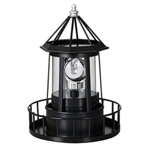 cabilock led rotating lighthouse solar beacon tower lamp water resistant lighthouse light ornament for garden yard outdoor decor