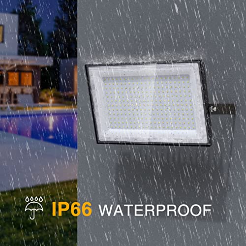 Onforu 2 Pack 200W LED Flood Lights Outdoor, 18000lm Super Bright Security Light, IP66 Waterproof Outdoor Flood Light, 6500K Daylight White Floodlight for Yard, Garden, Basketball Court, Arena, Lawn