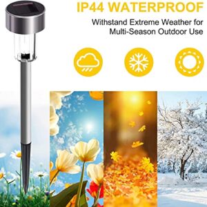 Outdoor Solar Waterproof Path Lights 12 Pack LED Stainless Steel Landscape Lights Patio Lawn Lighting Channel Automatic On/Off For Yard Driveway Garden Patio Sidewalk Park Christmas Decorative Lights