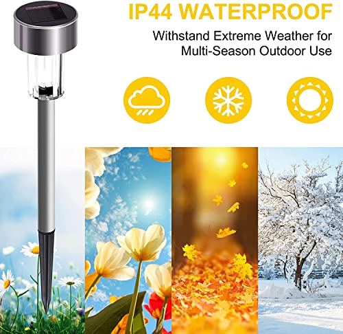 Outdoor Solar Waterproof Path Lights 12 Pack LED Stainless Steel Landscape Lights Patio Lawn Lighting Channel Automatic On/Off For Yard Driveway Garden Patio Sidewalk Park Christmas Decorative Lights