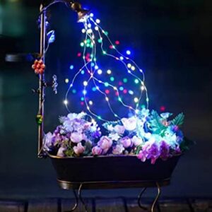 Solar Waterfall Light for Outdoor Solar Garden Patio Decor, Solar Watering Can with Cascading Lights, LED String Lights - Star Shower Solar Yard Art for Party