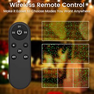 Christmas Lights Projector Laser Light Xmas Landscape Spotlights Waterproof Outdoor Xmas Light for Halloween Patio Yard Garden with Remote Controller (Green and Red)