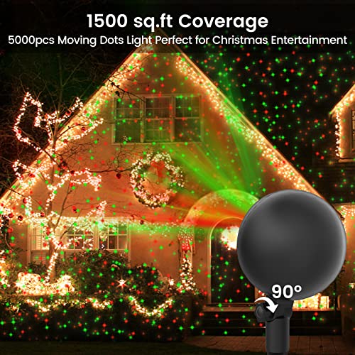 Christmas Lights Projector Laser Light Xmas Landscape Spotlights Waterproof Outdoor Xmas Light for Halloween Patio Yard Garden with Remote Controller (Green and Red)