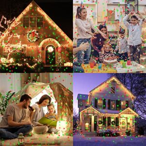 Christmas Lights Projector Laser Light Xmas Landscape Spotlights Waterproof Outdoor Xmas Light for Halloween Patio Yard Garden with Remote Controller (Green and Red)