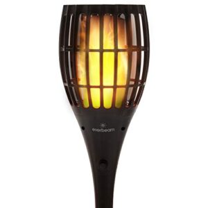 everbeam p1 solar torch light with flickering flame – our waterproof outdoor solar tiki torches come equipped with 96 led bulbs that create a stunning realistic fire effect – 1 pack