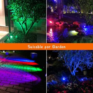 YUMAMEI Solar Spot Lights Outdoor, Color Changing Solar Garden Lights Outdoor Decoration 2-in-1 Waterproof Solar Landscape Lighting with Auto On/Off for Garden, Pathway, Patio,Gate, Fence Decorations