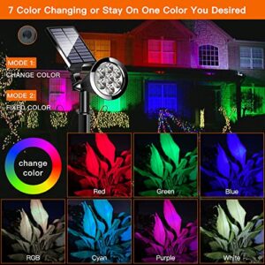 YUMAMEI Solar Spot Lights Outdoor, Color Changing Solar Garden Lights Outdoor Decoration 2-in-1 Waterproof Solar Landscape Lighting with Auto On/Off for Garden, Pathway, Patio,Gate, Fence Decorations