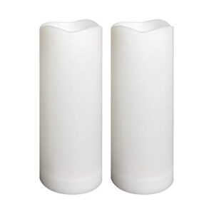waterproof outdoor flameless pillar candles with timer battery operated electric led candle set for gift home décor party wedding supplies garden halloween christmas decoration, 2 pack, 3” x 8”