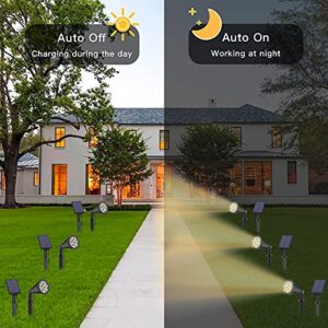 MEIHONG Solar Spot Light Outdoor with Separate Panel, Solar Uplighting Tree Lights Outdoor Solar LED Landscape Lights Dusk to Dawn, Solar Powered Accent Lights for Garden Walkway (1 Pack)