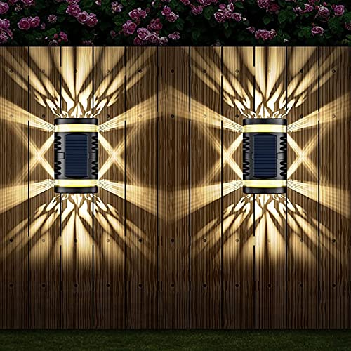 Outside Lights Solar Fence Lights, LED Solar Powered Garden Lights Waterproof Up and Down Lights Outdoor for Garden, Fence, Patio, Gate, Yard LanternGAWDI