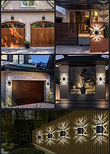 Outside Lights Solar Fence Lights, LED Solar Powered Garden Lights Waterproof Up and Down Lights Outdoor for Garden, Fence, Patio, Gate, Yard LanternGAWDI