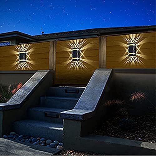 Outside Lights Solar Fence Lights, LED Solar Powered Garden Lights Waterproof Up and Down Lights Outdoor for Garden, Fence, Patio, Gate, Yard LanternGAWDI