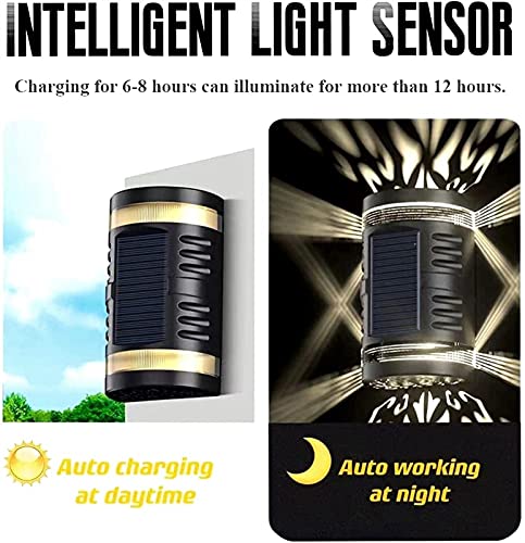 Outside Lights Solar Fence Lights, LED Solar Powered Garden Lights Waterproof Up and Down Lights Outdoor for Garden, Fence, Patio, Gate, Yard LanternGAWDI