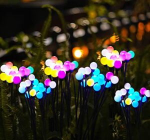 wzuzud 2pcs solar starburst swaying garden light,solar powered firefly lights outdoor waterproof,swaying decorative string lights when the wind blows (2pcs)